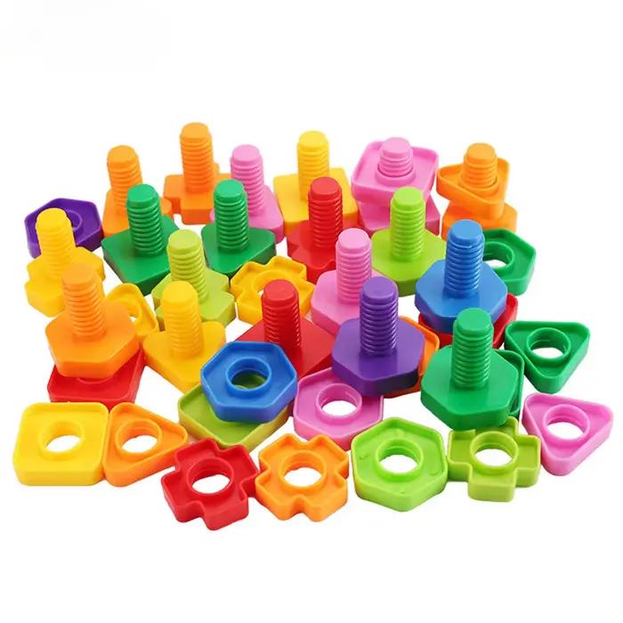 Ensemble de blocs de construction à vis, Puzzle en mosaïque créative, jouets pour enfants, insertion