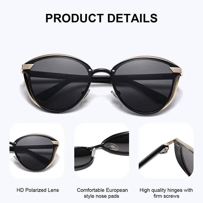 BARCUR Lunettes de soleil exquises de style vacances, montures œil de chat, accessoires de mode rési