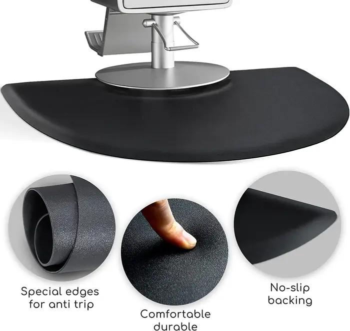 Polymères de chaise de barbier pour coiffeur, tapis anti-alde, coussin de sol en caoutchouc, taboure