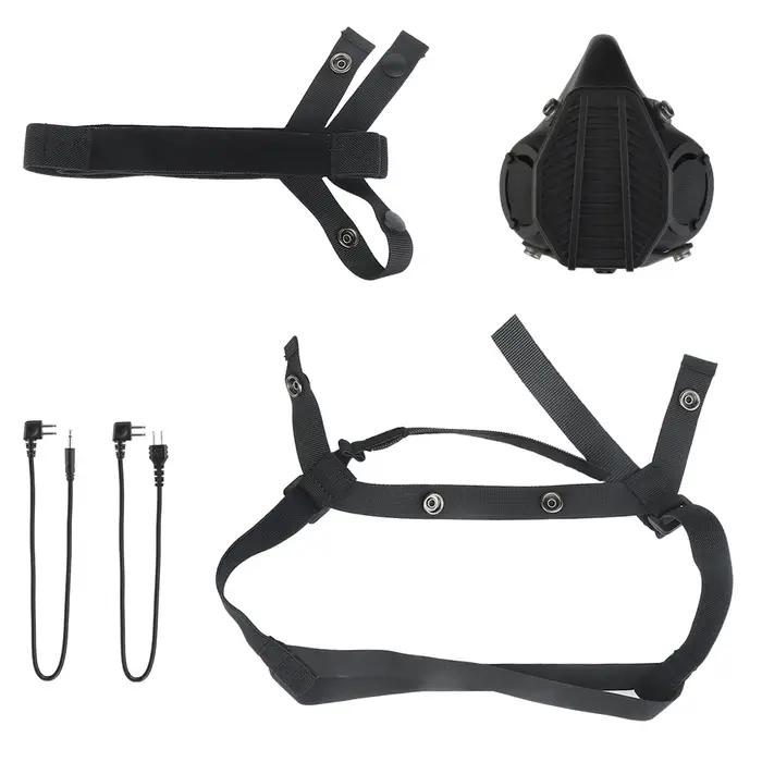 Respirateur tactique spécial avec communication pour chasse airsoft masque demi-face cosplay Halloween