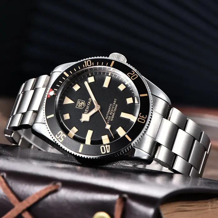 Montre automatique de luxe BENYAR 2026 pour homme bracelet mécanique étanche sport lumineuse