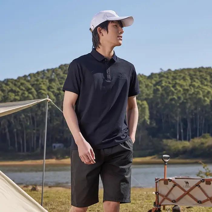GOLDEN CAMEL – Polo à manches courtes pour hommes, T-shirt d'été, chemise respirante en soie de mûri