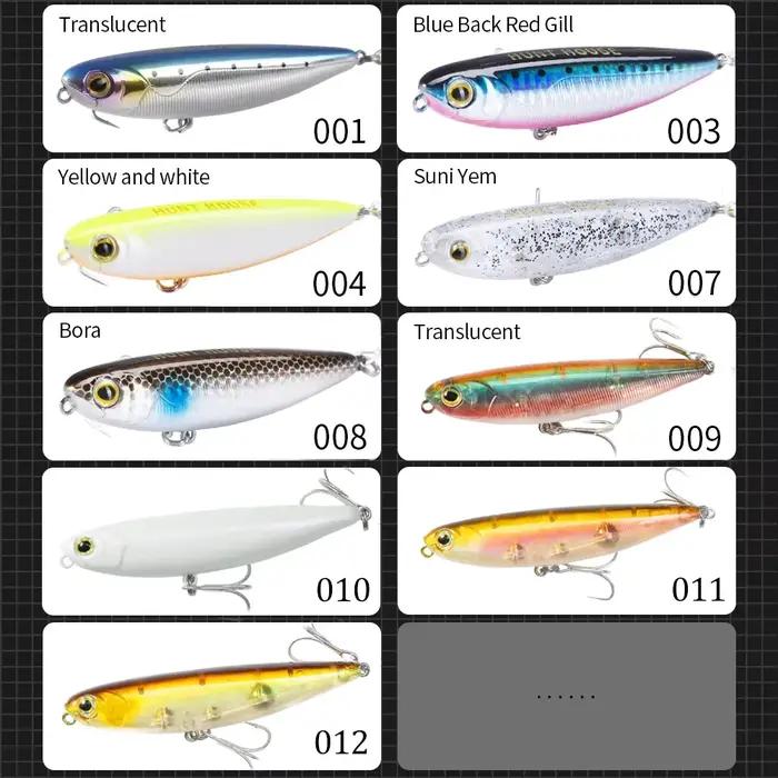 Hunthouse flottant Topwater crayon leurre de pêche 60mm 90mm 100mm Surface dur appât WTD eau salée pour brochet bar truite matériel de poisson