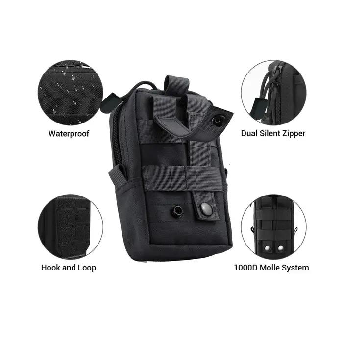 Pochette tactique Molle pour hommes, sac de taille d'extérieur, sac à outils EDC, organisateur de ga