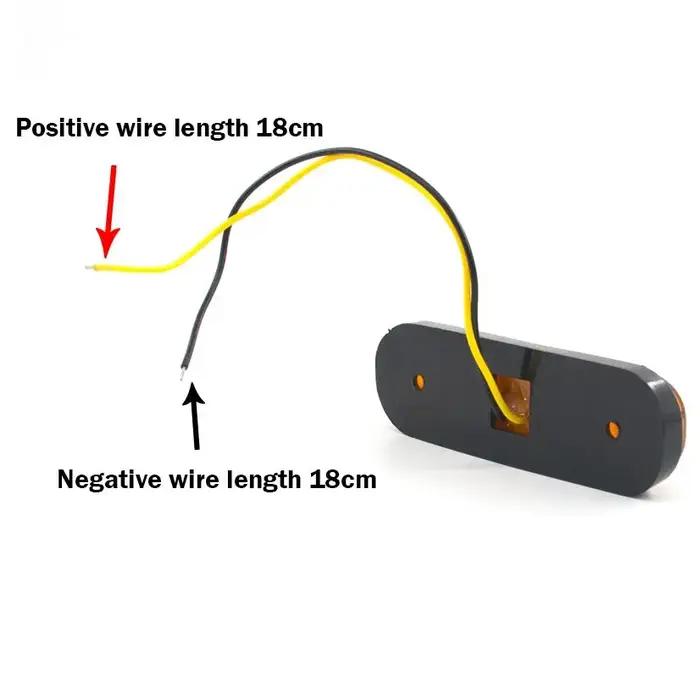 10 pièces 12V 24V voyant d'avertissement 3 LED feu de position latéral ovale dégagement Orange blanc