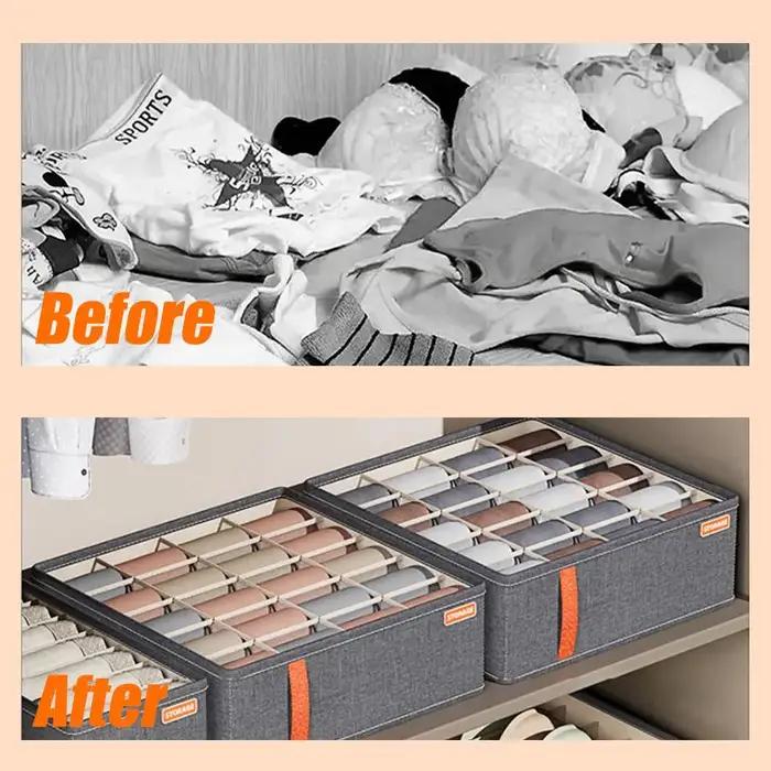 Organisateur de sous-vêtements avec rangement classifié en ABS pour sous-vêtements, chaussettes et soutiens-gorge, boîte de rangement pour tiroirs et placards, idéal pour la maison et les cadeaux spéciaux