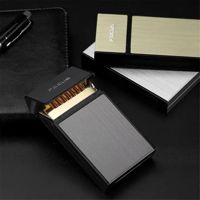 Boîte à Cigarettes Portable en Métal Laqué pour Hommes et Femmes Occasions Spéciales Capacité 20 Pièces Argent Or Noir