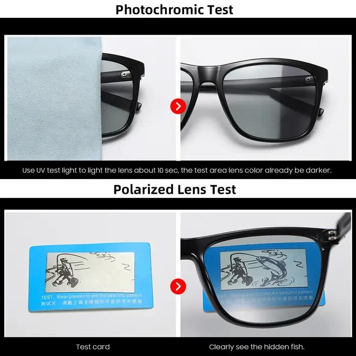 Lunettes de soleil de pêche classiques pour hommes et femmes, polarisées, monture carrée en métal, U