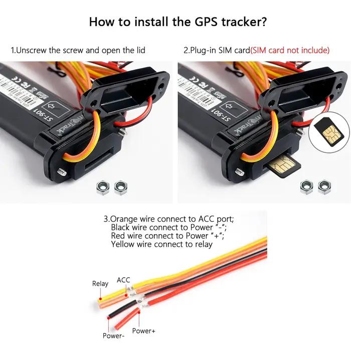 Mini ST-901 Étanche 4 PIN Câble avec citations pour Télécommande un.com Tin Batterie 101GPS Tracker