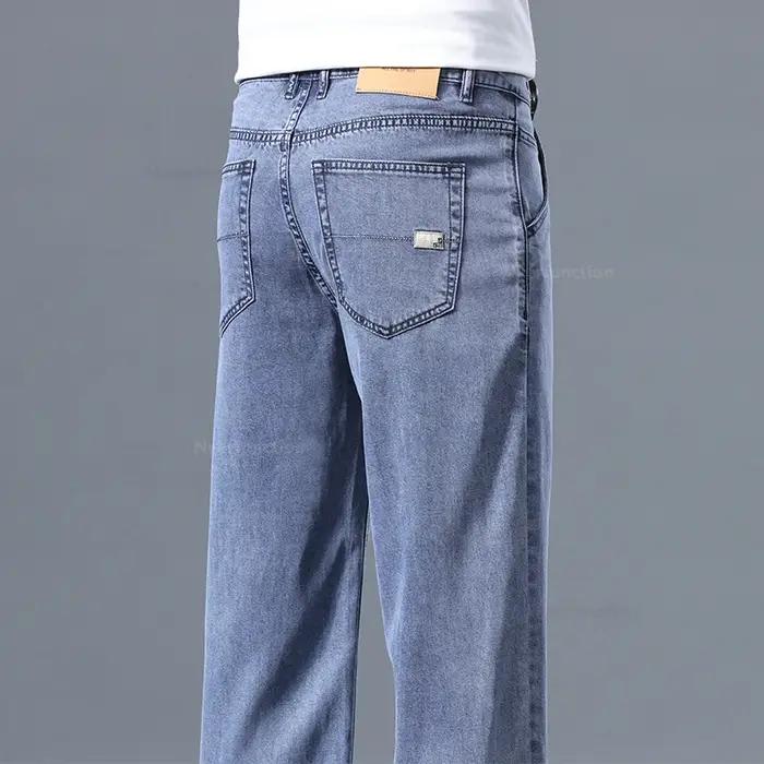 Lyocell pantalon hommes 2024 vêtements d'été Ultra mince mode pantalons décontractés mâle Baggy drap