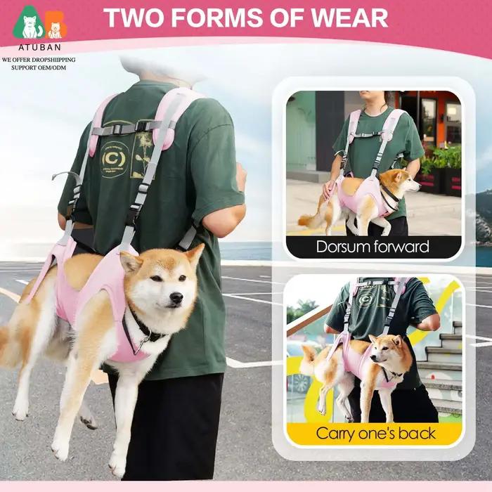 Sac à dos de transport pour chien, sac à dos portable d'urgence pour chiens âgés, blessures articulaires, arthrite, paralysie, sac polyvalent pour randonnées, visites chez le vétérinaire et cadeaux pour animaux de compagnie