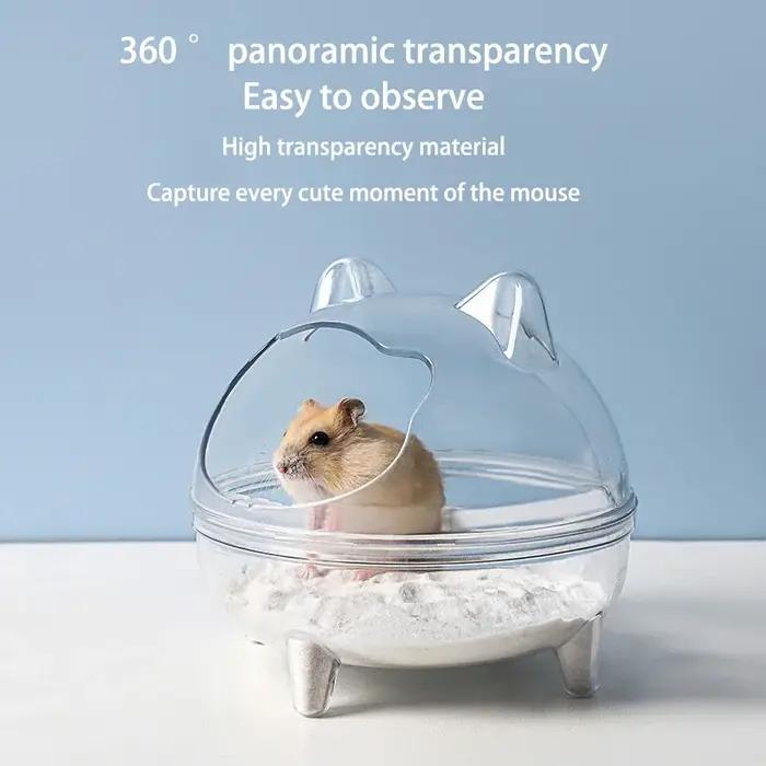 Accessoires de bain anti-éclaboussures, cage de bain transparente pour hamsters, grande salle de douche de grande capacité