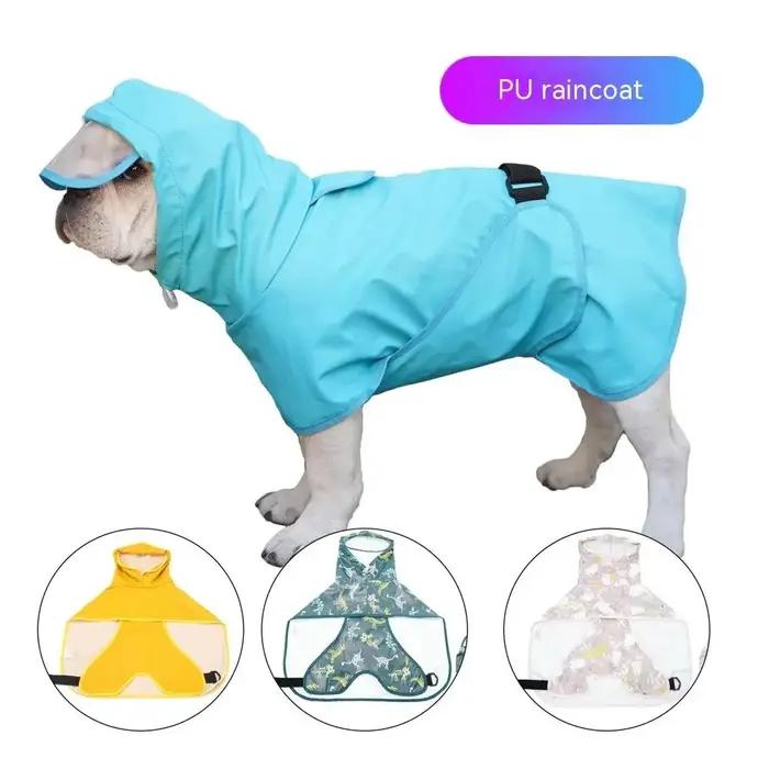 Imperméable à capuche pour animaux de compagnie avec laisse HolePet, veste imperméable pour animaux de compagnie, vêtements d'extérieur doux pour grands, moyens et petits chiens