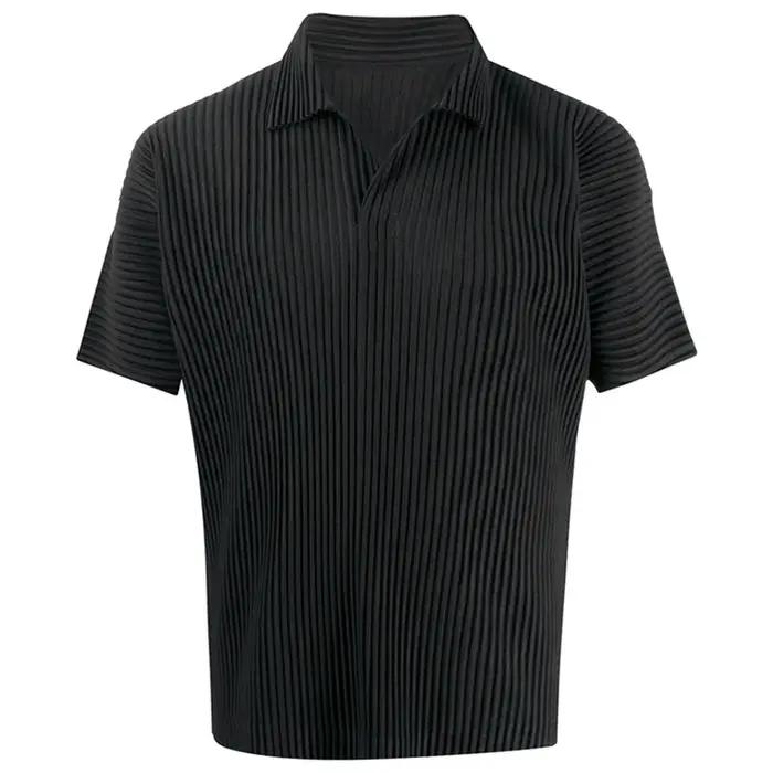 ISSEY T-Shirt 2026 nouveauté japonais Miyake Style haut plissé avec col ample polyvalent décontracté