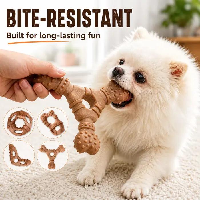 Jouet en forme d'os en bois pour chiens, jouet à mâcher, durable, pour le nettoyage des dents, auto-divertissant et anti-ennui, pour les petites races de chiens, occasions spéciales