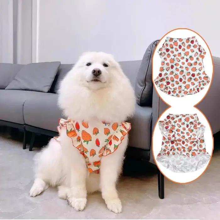 Débardeur pour chien à imprimé fraises
