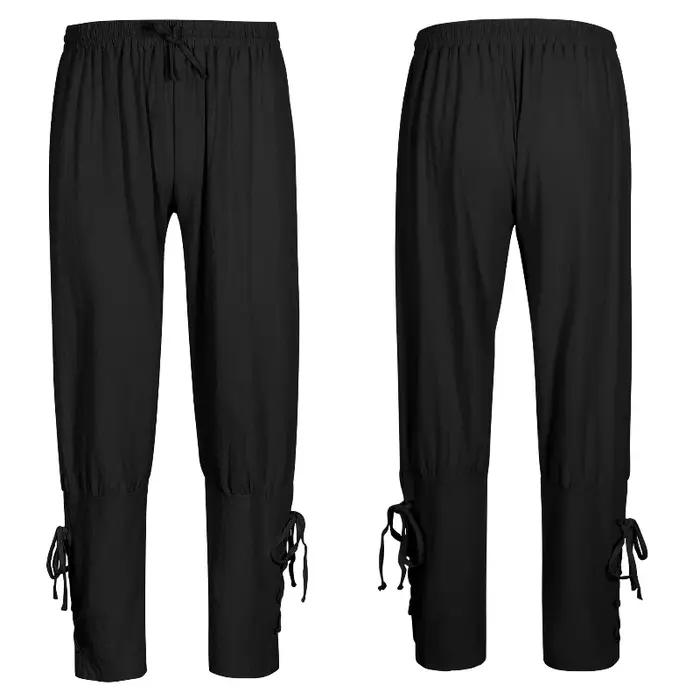 Pantalon gothique médiéval pirate pour costumes - Style vintage punk bandages homme S-5XL