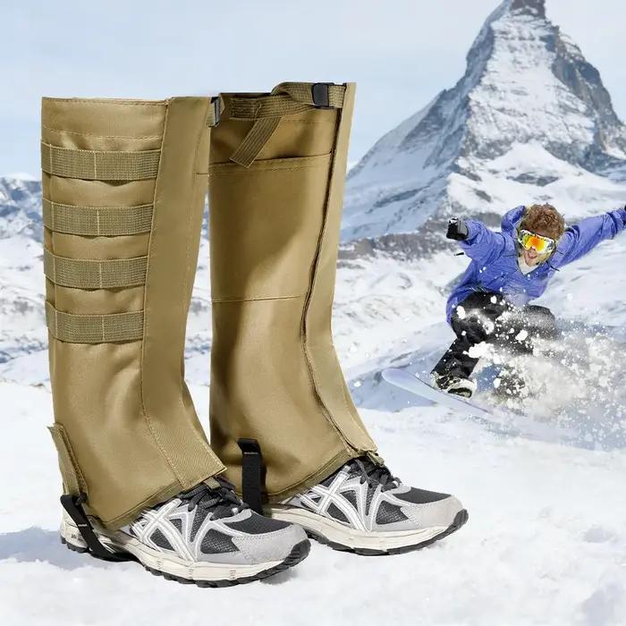 Guêtres de jambe pour hommes et femmes réglables pour les bottes de randonnée dans l'escalade chasse Trekking