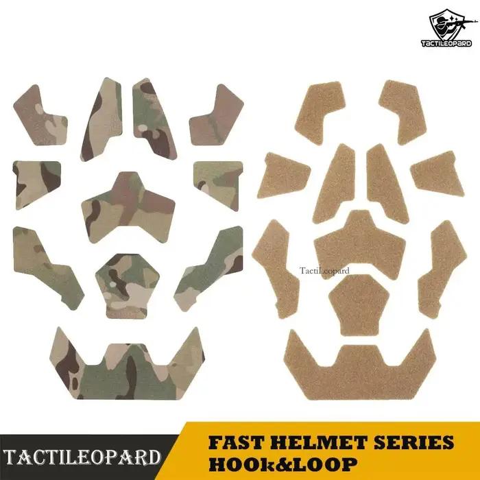 Patchs tactiques Hook & Loop pour casque FAST SF chasse - fixation camouflage et gestion câbles accessoires