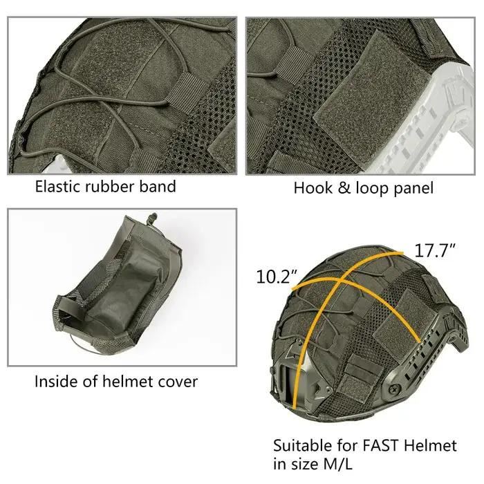 Housse camouflage casque tactique IDOGEAR pour Ops-Core FAST PJ - Couverture paintball et airsoft