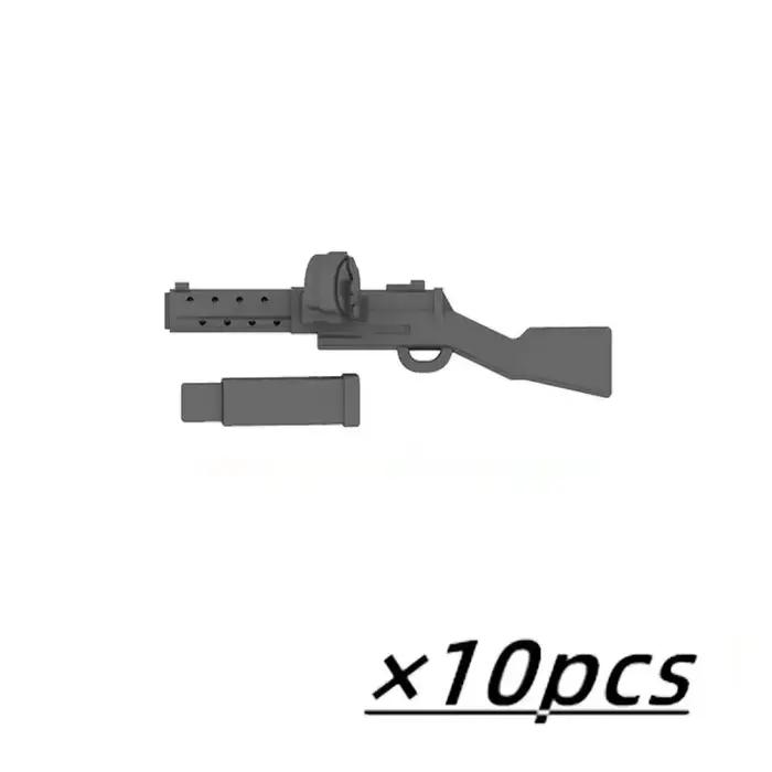 Figurines d'armes militaires, mini-accessoires, mitrailleuses légères, soldats MOC, armée, Brinquedos, pas de Playmobil, blocs de construction, jouets pour garçons