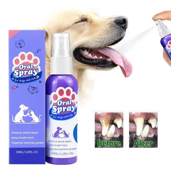 Spray buccal pour animaux de compagnie, spray pour une haleine fraîche et le nettoyage des dents, sp