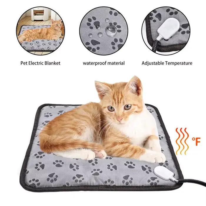 Tapis chauffant pour animaux de compagnie coussin chauffant à température réglable confortable et étanche pour chiens occasions spéciales cadeau pour animaux de compagnie