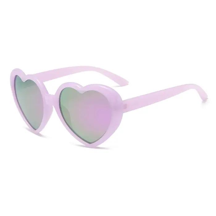 Lunettes de soleil polarisées dégradé arc-en-ciel - design coeur pêche fantaisie protection UV400