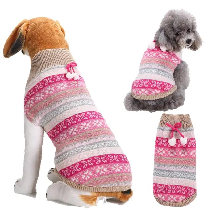 Pull de Noël pour petits chiens – Vêtements tricotés pour animaux de compagnie du Père