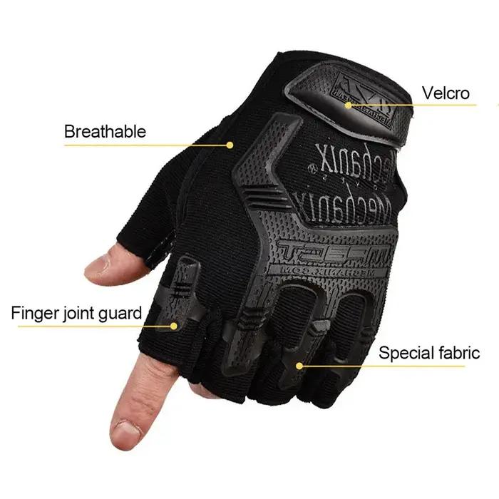 Gants tactiques coupe-vent militaire entraînement hiver écran tactile tir vélo demi-doigts protection