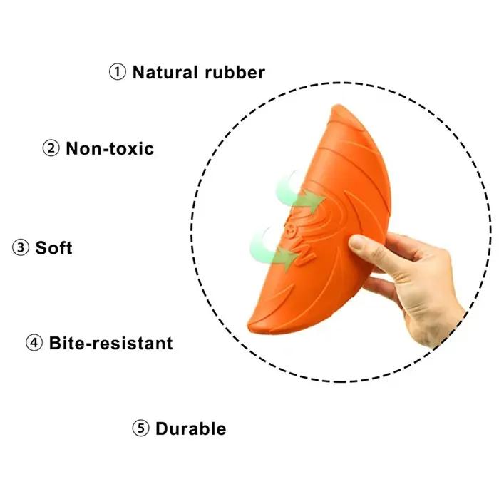 Jouet frisbee pour chien en caoutchouc résistant aux morsures