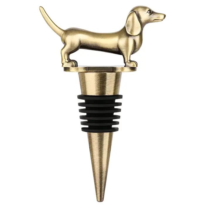 Bouchon de bouteille de vin teckel chien décoration vin cadeau pour les amateurs