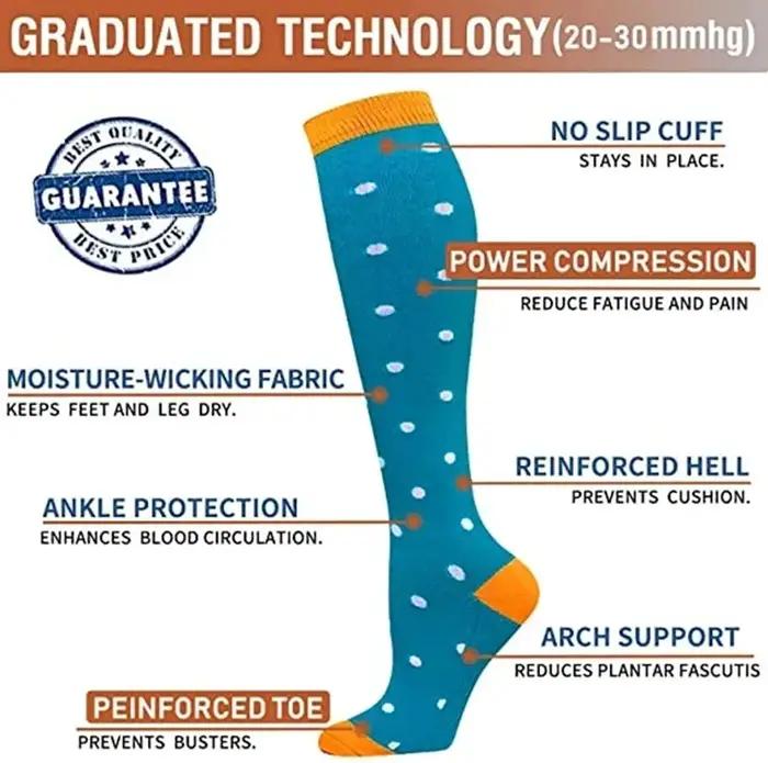 Chaussettes de compression 20-30 mmHg pour varices - Sport, voyage, infirmières - Homme Femme