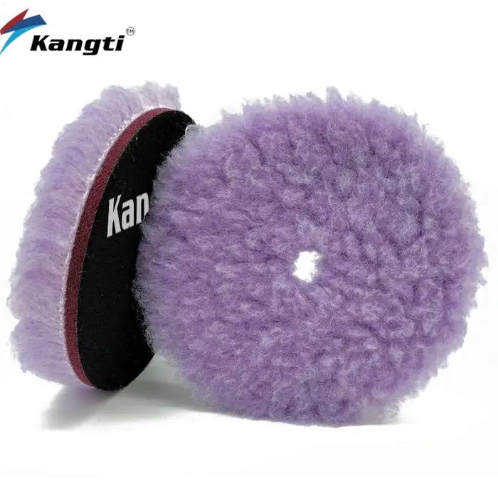 Tampon de polissage en laine d'agneau naturelle, 5/6 pouces, pour voiture, roue, soins de peinture a