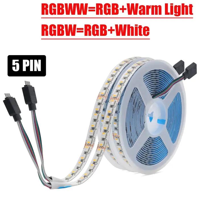 Bande LED RGBW RGBWW DC 12V 24V, 4 couleurs en 1, puce SMD 5050 60 108 120 LED/M, ruban Flexible, co
