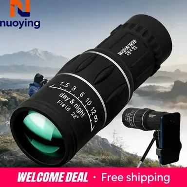 Monoculaire Téléscope 16x52 Double Focale Zoom Haute Puissance Portable pour Chasse Espionnage