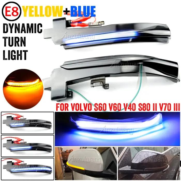 2X LED séquentiel dynamique rétroviseur latéral clignotant lampe pour Volvo S60 CC S60 II S80 II V40