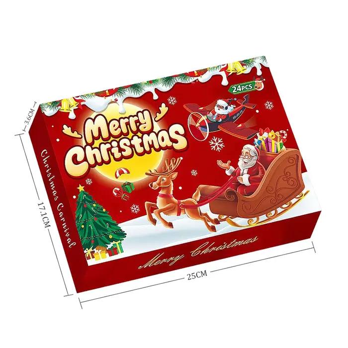 Calendrier de l'Avent de Noël présente un cadeau de chasse au trésor, décorations de boîte, cadeaux 2025, figurines, choses pour bricolage, cadeau de calendrier de Noël