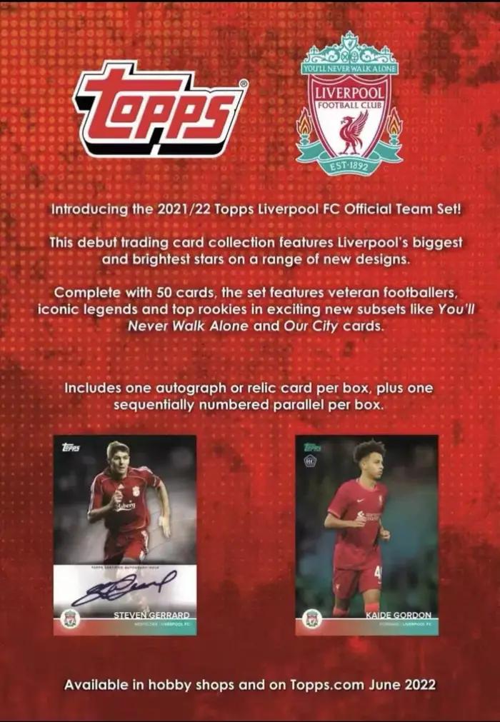 Collection Boîte d'équipe TOPPS Liverpool 2021-22 échantillons signatures uniques pour les fans de football occasions spéciales