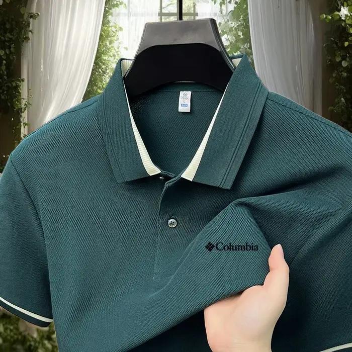 Polo en coton pur confortable pour homme, marque de vêtements de luxe, design classique à lettres, respirant, décontracté, à manches courtes, pour l'été