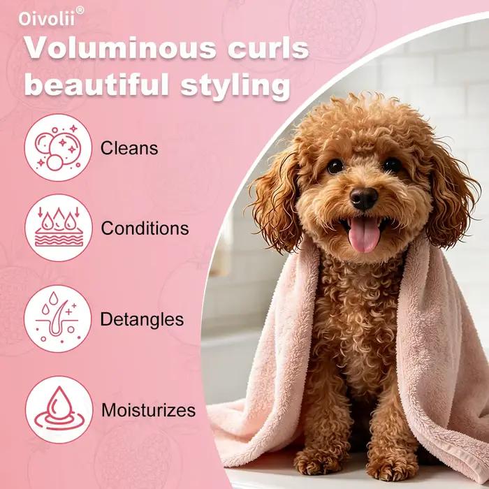 Shampooing pour chien démêlant et hydratant pour poils bouclés et ondulés