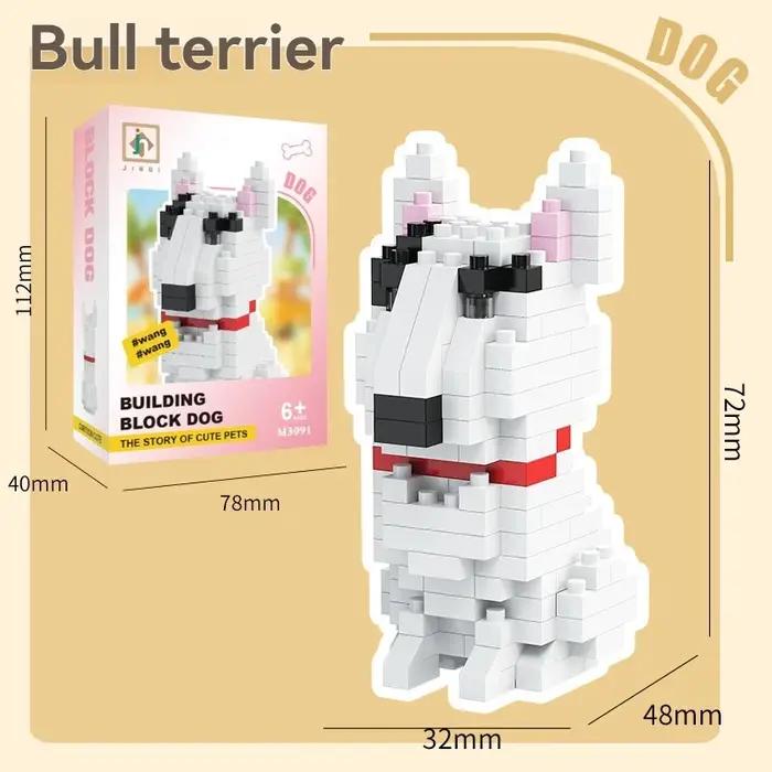 Ensemble de Micro blocs de construction créatifs, bricolage, modèles de personnages de dessins animés de chiens, jouets éducatifs pour enfants, cadeau d'anniversaire
