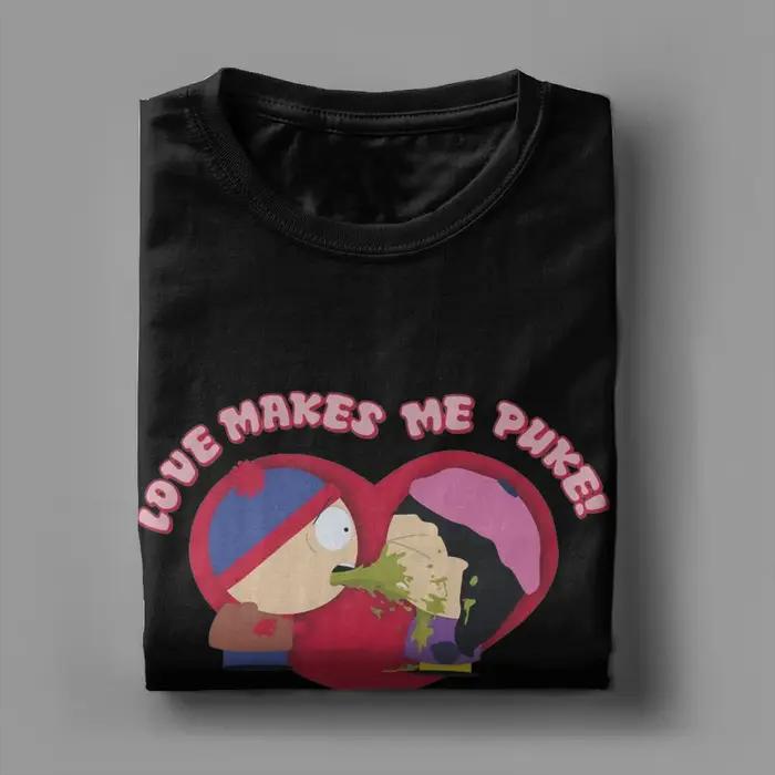 Tshirt Souths Parks Design Creatif Col Rond Amour Me Rend Puke Manches Courtes Hommes Femmes Occasions Speciales