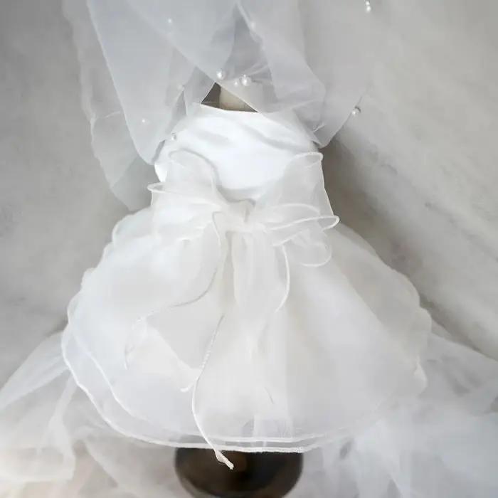 Robe de mariée blanche pour petits chiens