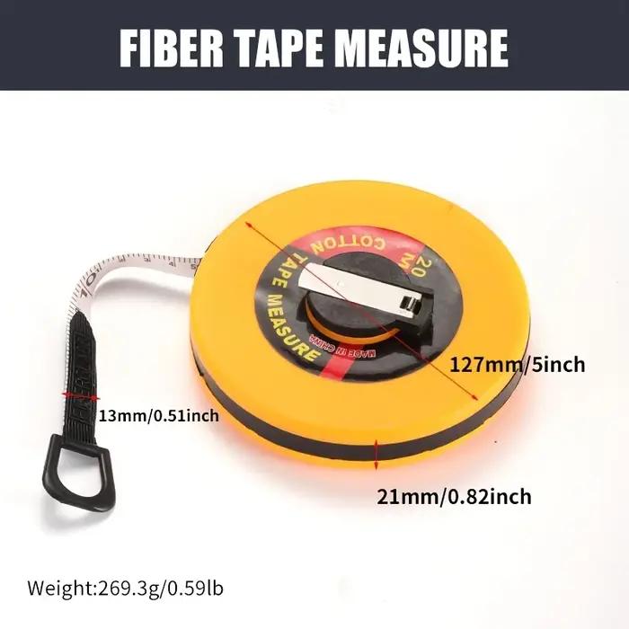 Outils de mesure/20/30/50/100 mètres règle de mesure ruban à mesurer Long ruban à mesurer en fibre d