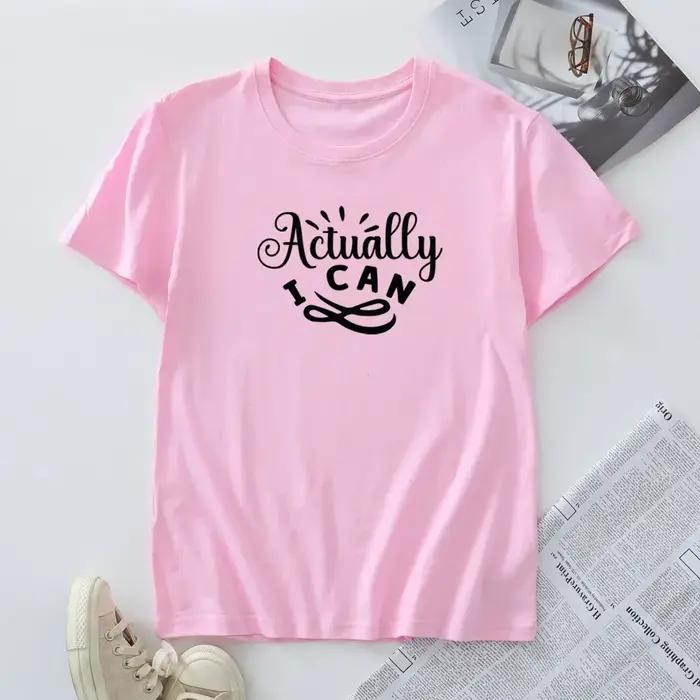 T-shirt manches courtes pour femmes, 100% coton, grande taille, été