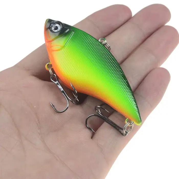 Leurre de pêche Vib 7cm lumineux pour bar et brochet, pêche en mer, plage, lac, rivière et réservoir, océanique, haute teneur en carbone, ABS, 12 couleurs