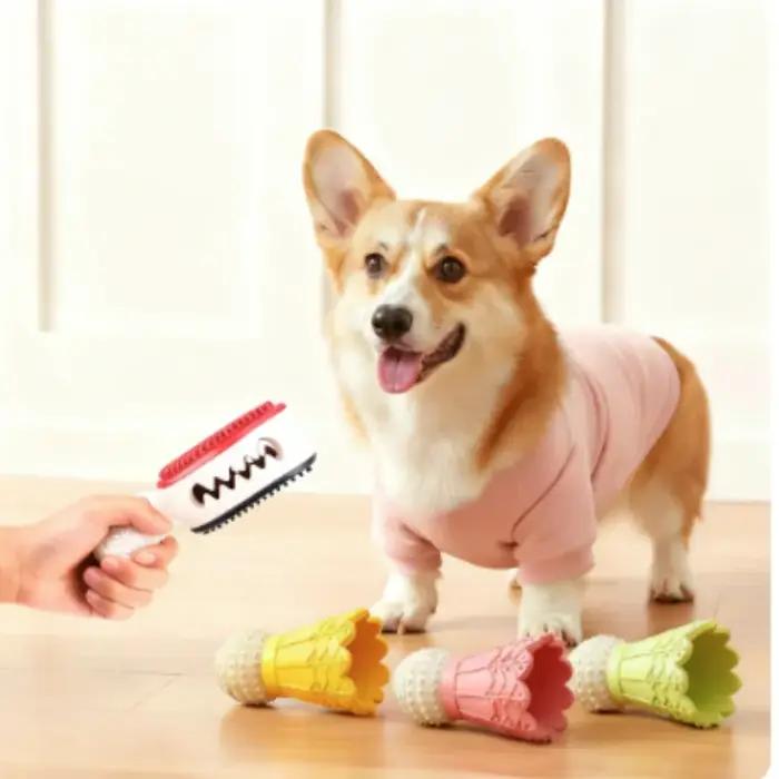 Jouet interactif à mâcher en forme de badminton pour chiens résistant aux morsures soulageant l'ennui puzzle auto-amusant occasions spéciales chiots adultes chiens occasions quotidiennes moments particuliers