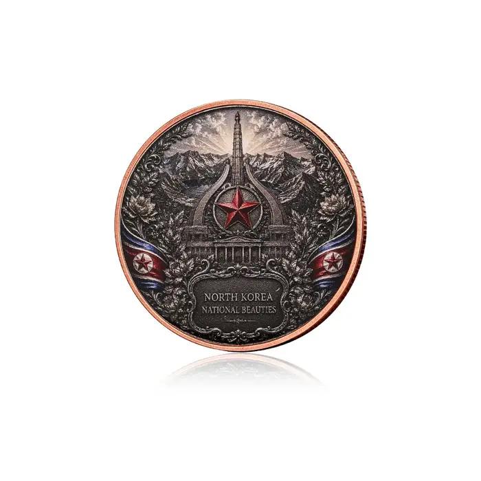 Pièce de Monnaie en Cuivre Pur 999 de 1 Oz Collection Commémorative Nord-Coréenne Occasions Spéciales Décoration Maison Artisanal