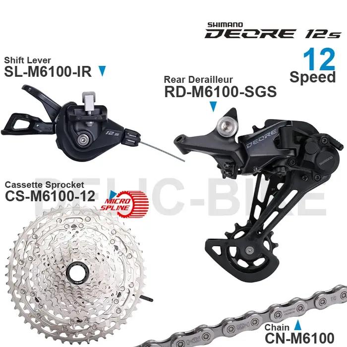 SHIMANO DEORE M6100 12v groupe manette de vitesse dérailleur arrière RD-M6100 pignon de Cassette 51T chaîne 1x12